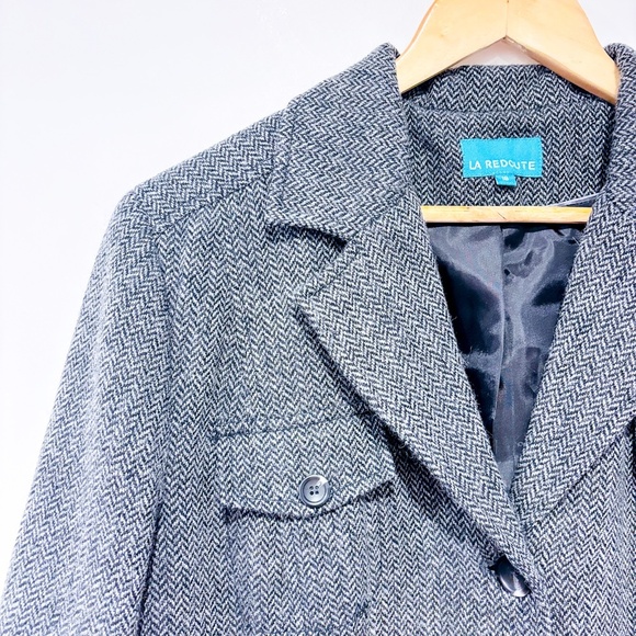 LA REDOUTE Structured Grey Wool Jacket with Utility Pockets | Size 16* - Picture 3 of 8